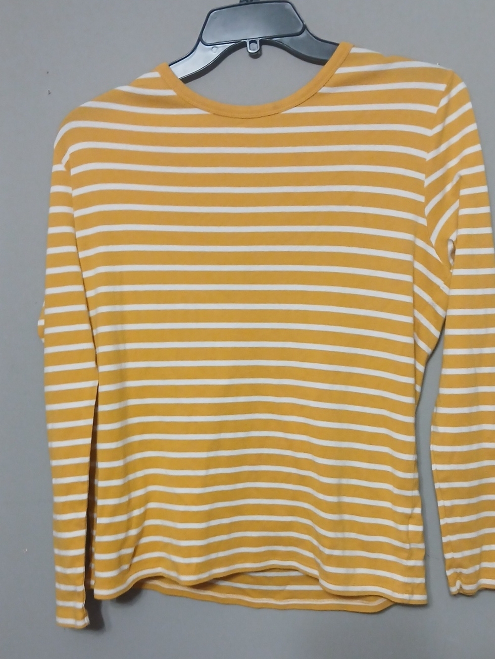 Gap Women's Yellow Stripe Long-Sleeve Top
